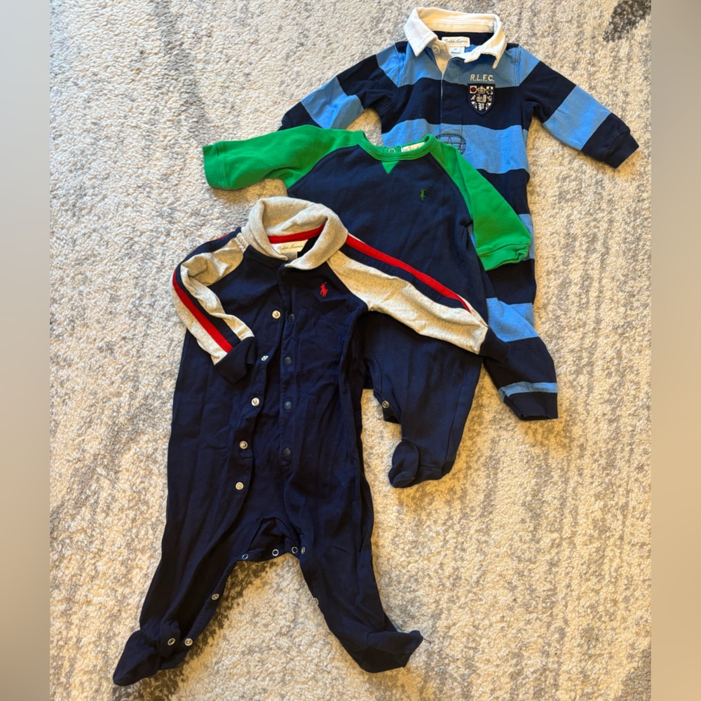 Kids Onesies (3) - Navy and Green